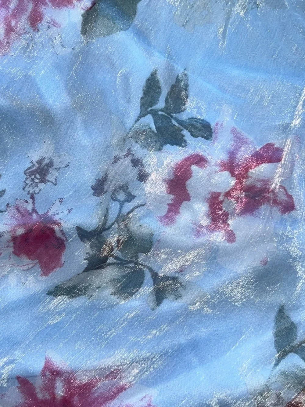 Boho Cottagecore Blue Floral Maxi Dress NWT Ruffle Sleeve Flowy Spring Small 🩵 - Picture 10 of 11